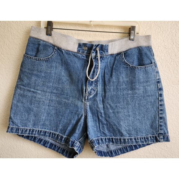 Riders Blue Denim Elastic Drawstring Waist 16W Lightweight Pockets 100% Cotton - Picture 1 of 3